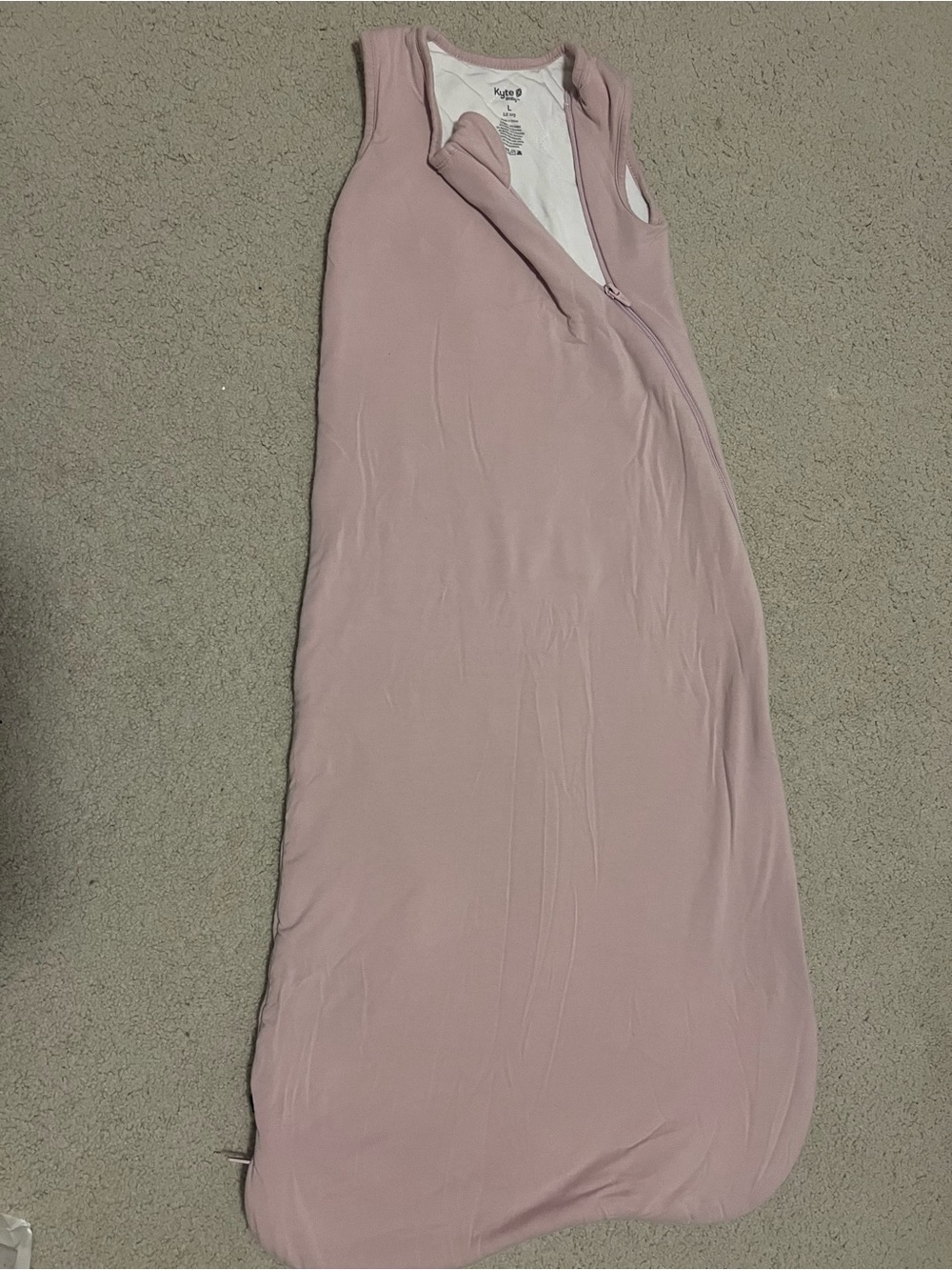 Kyte Baby Blush Pink Sleeveless Zippered Sleep Sack L 1.0 TOG